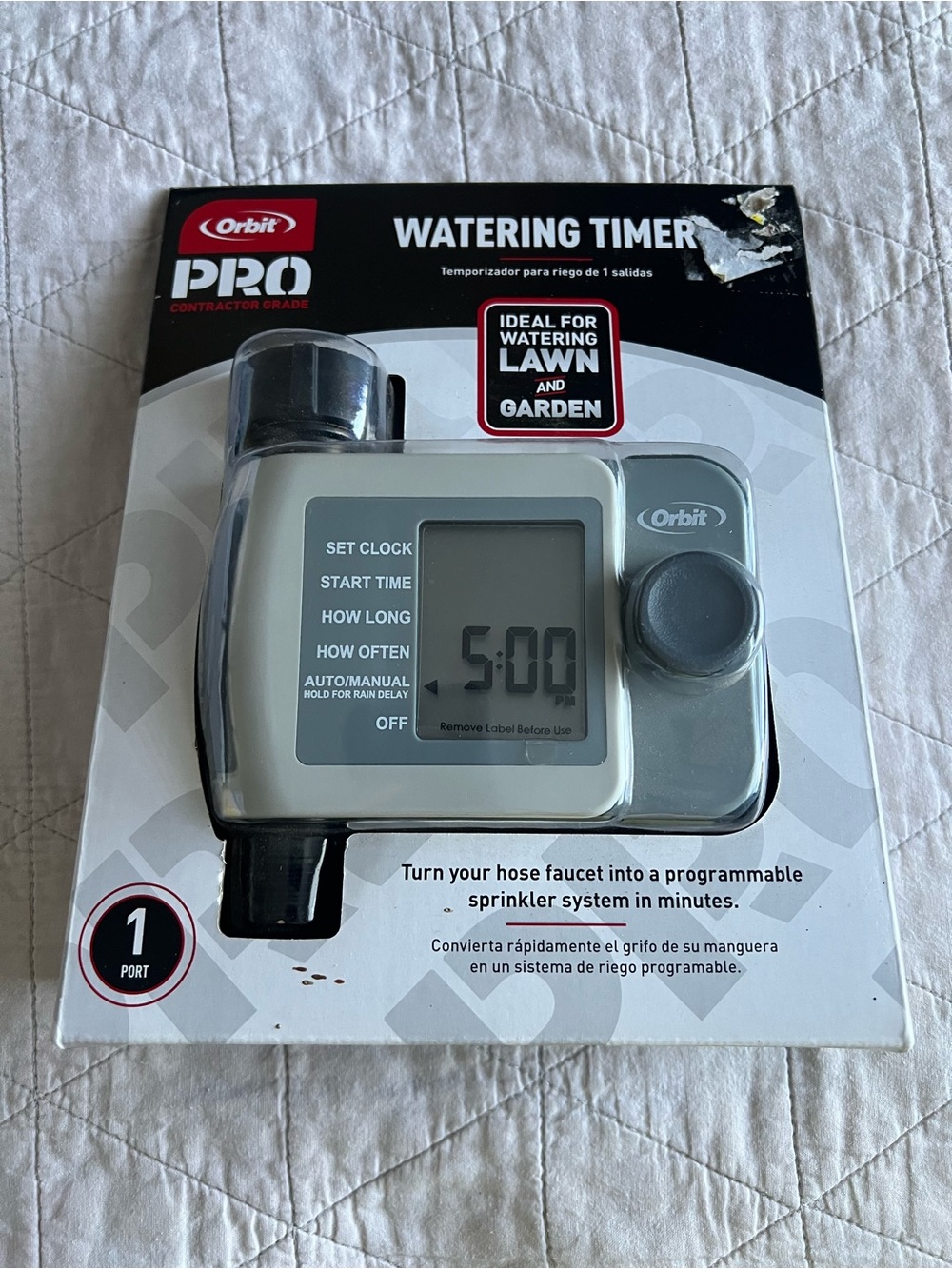 Orbit Pro Contractor Grade 1 Port Digital Watering Timer 56103 Gray New In Box